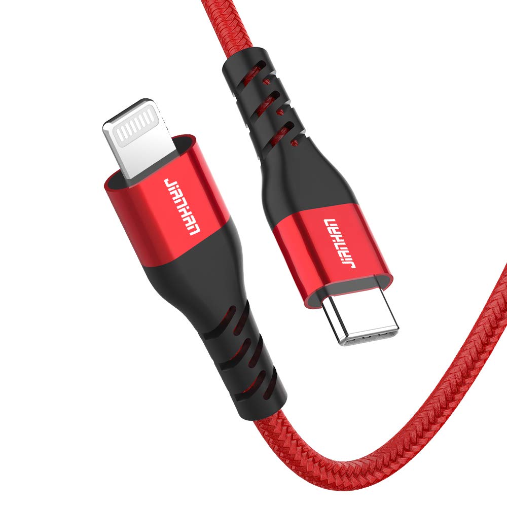 JianHan JH-LTC-C05 USB-C / Lightning MFi kabel 2 m – Fast Charge, červený