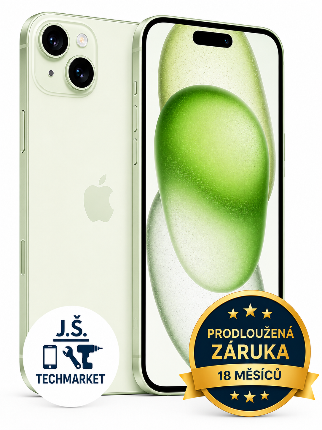 Apple iPhone 15 128 GB Green, A+ | 95% baterie