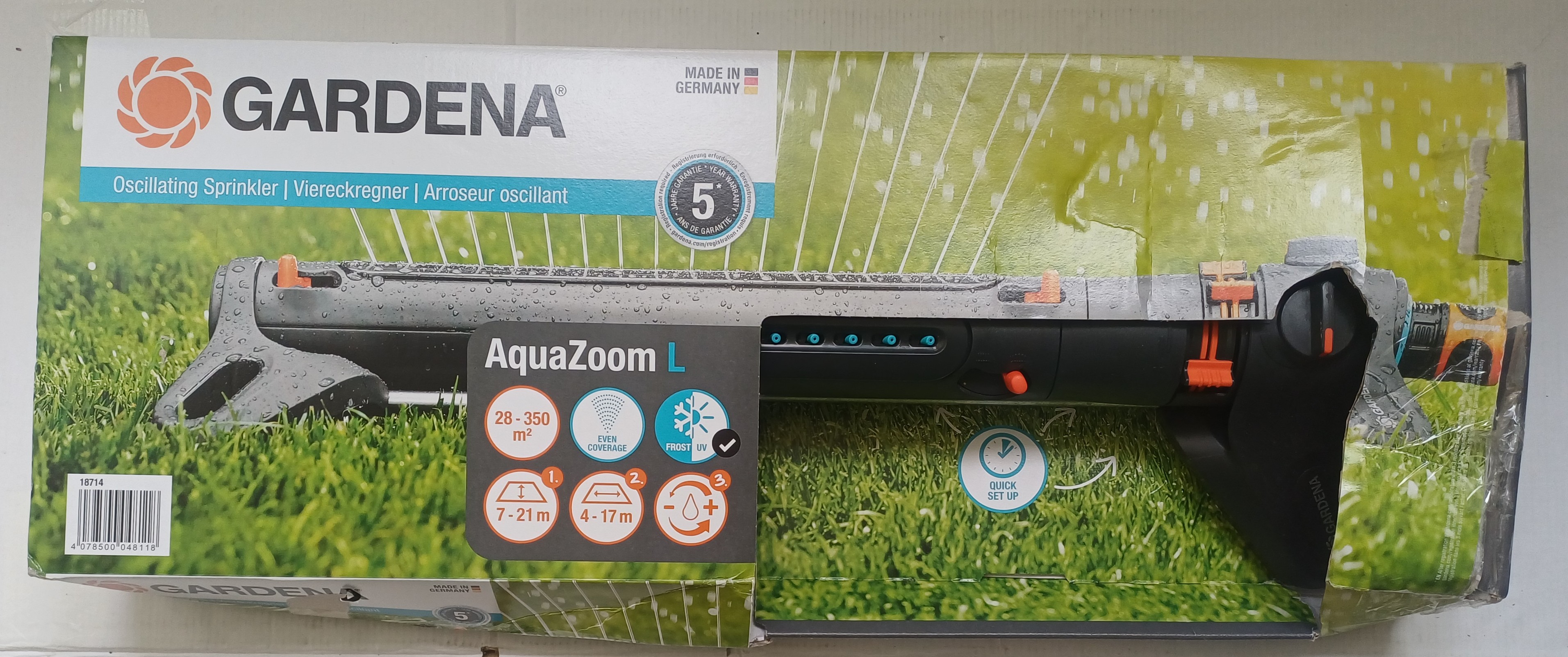 GARDENA AquaZoom L 18714-20 výkyvný zavlažovač 28–350 m²