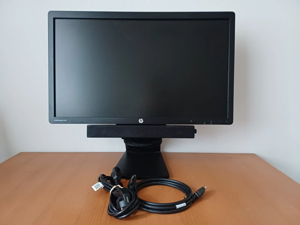 HP EliteDisplay E231 – 23" Full HD IPS + HP LCD Speaker Bar