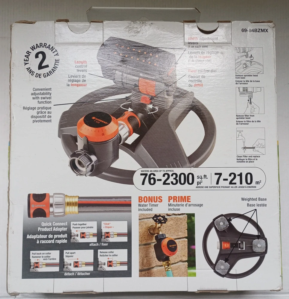 GARDENA ZoomMaxX Sprinkler + Timer