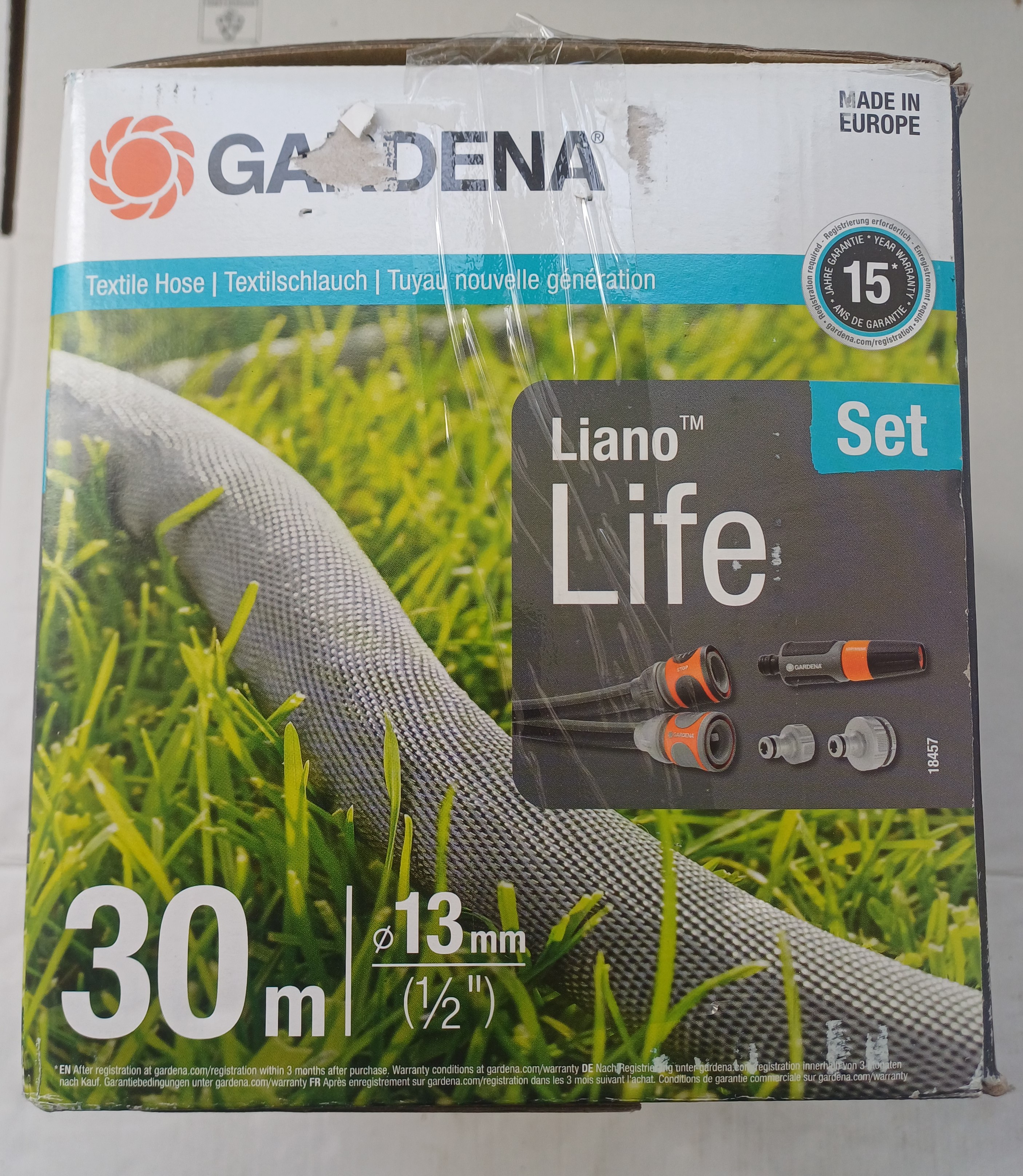 GARDENA Liano Life Set 30 m (18457-20) – textilní zahradní hadice 13 mm / 1/2"