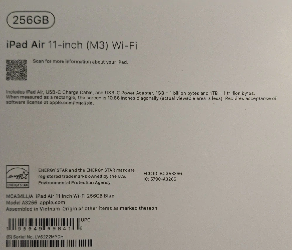 Apple iPad Air 11" (M3) 256GB, Blue