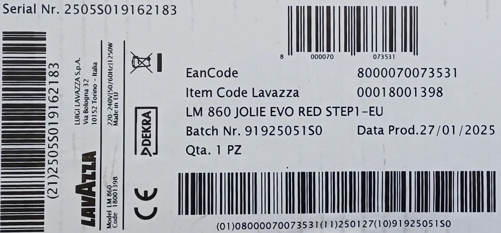 Lavazza A Modo Mio Jolie Evo Red