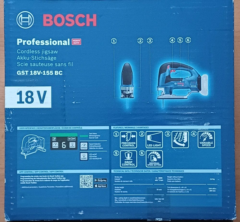 Bosch GST 18V-155 BC Professional – aku kmitací pila (solo)