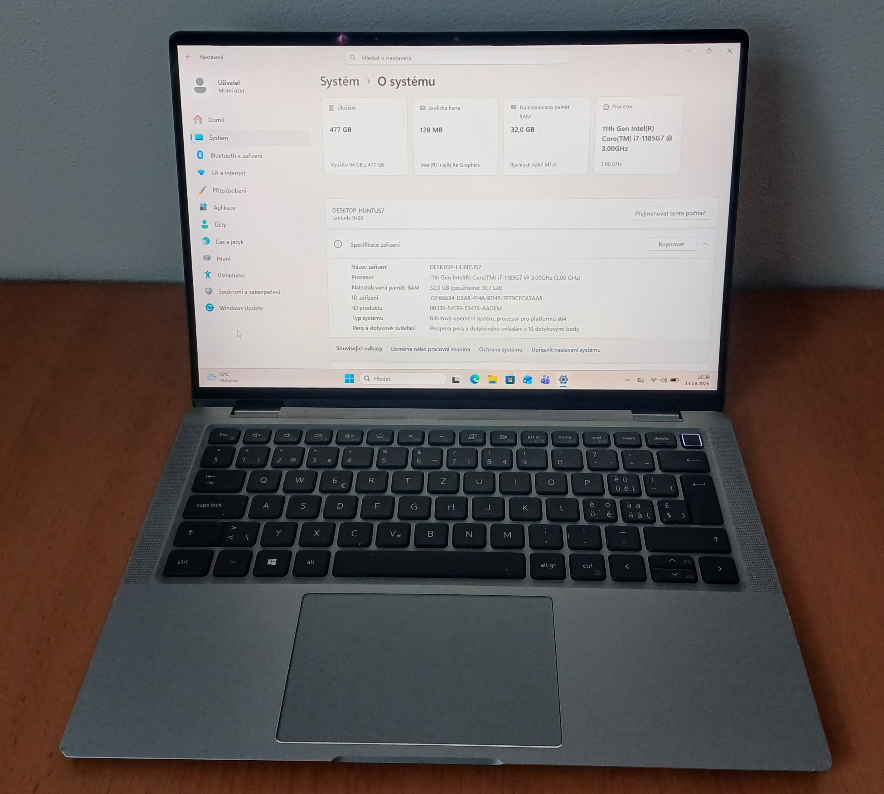 Dell Latitude 9420 14" Touch / Intel Core i7-1185G7 / 32GB / 512GB SSD / 2560×1600 / Windows 11