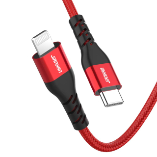 JianHan JH-LTC-C05 USB-C / Lightning MFi kabel 2 m – Fast Charge, červený
